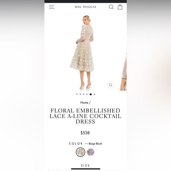 Mac Duggal Floral Embroidery Embellished Dress - Picture 6 of 7